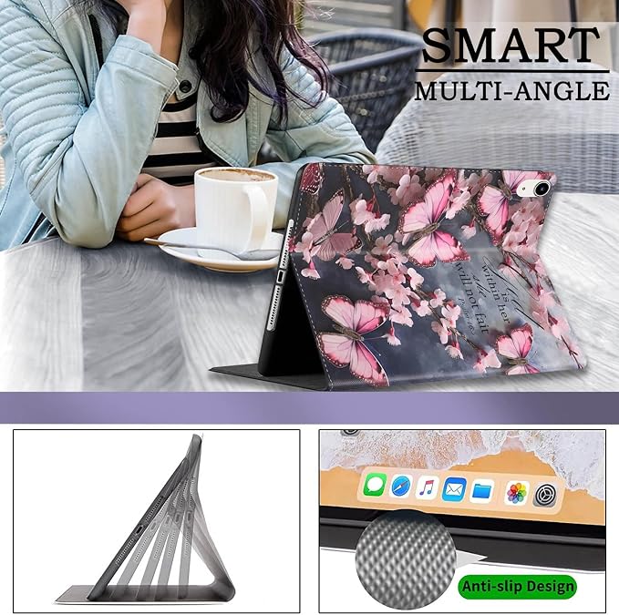 Case for iPad (A16) 11th Generation 11 Inch 2025 / iPad 10th Generation 10.9 Inch 2022 Ultra-Thin Multi-Angle Protective Cover with Auto Sleep/Wake A Dark Horse
