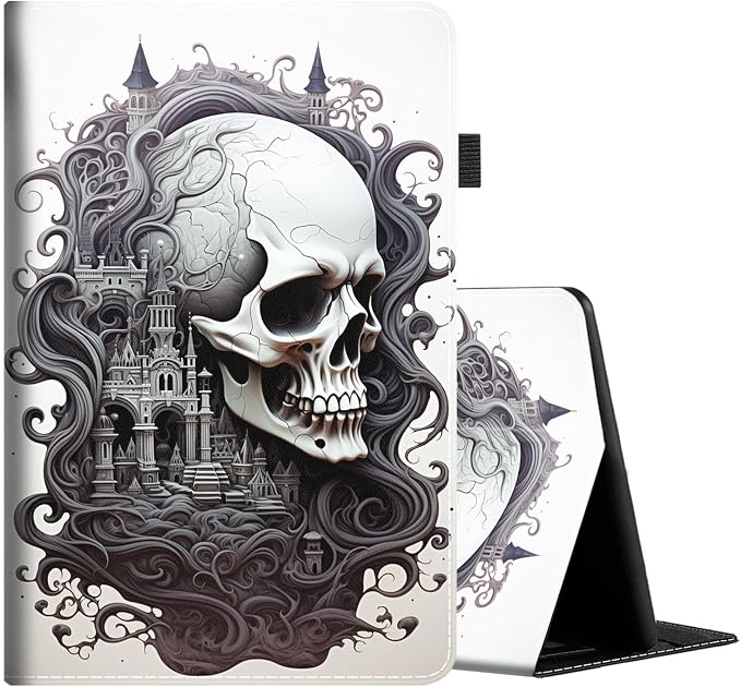 Case Cover for Amazon All-New Kindle Fire 7 Tablet (2022 Release-12th Generation) Latest Model 7 Slim Folding Stand Cover with Auto Wake/Sleep Dancing Skeleton in Mexican Costume