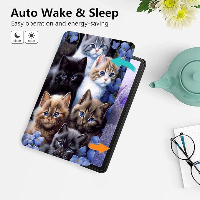 for 10.1 Amazon Fire HD 10 Tablet (13th Generation 2023 Release)PU Leather Multi-Angle Anti Slide Stand Cases with Auto Wake/SleepAnimals Dog Paws Galaxy