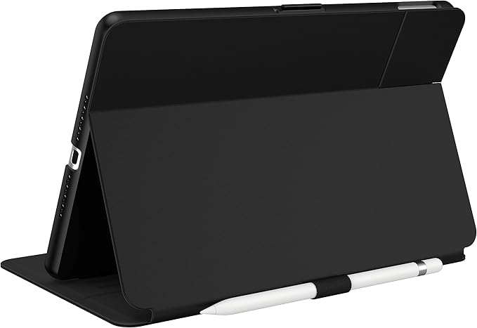 Speck Balance Folio Case for iPad 10.2 Inch (2019-2021) - Drop &amp Camera Protection Slim Multi Range Stand Apple Pencil Holder - Arcadia Navy/Moody Grey