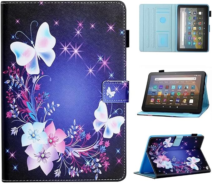 Case for Kindle Fire HD 10 &amp Fire HD 10 Plus 13th/11th Generation 2023 2021 | Synthetic Leather Flip Folio Stand Cover with Auto Wake/Sleep for Kindle Fire HD 10 &amp Fire HD 10 Plus Beach