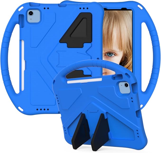 Dteck Kids Case for iPad 10.2 - Shockproof Rugged EVA Handle Stand Child Proof Case for iPad 9/8/7 Generation Black
