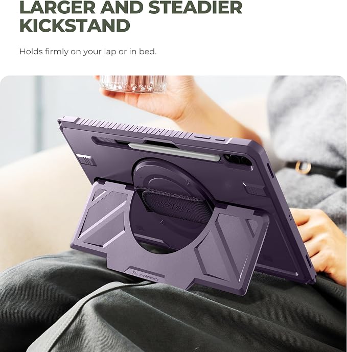 Dexnor Case for Samsung Galaxy Tab A11+/A11 Plus 11 inch 2025 Rugged Protective Case with 360° Rotating Hand Strap &amp Large Steady Stand &amp Screen Protector Shockproof Full-Body Bumper Cover B