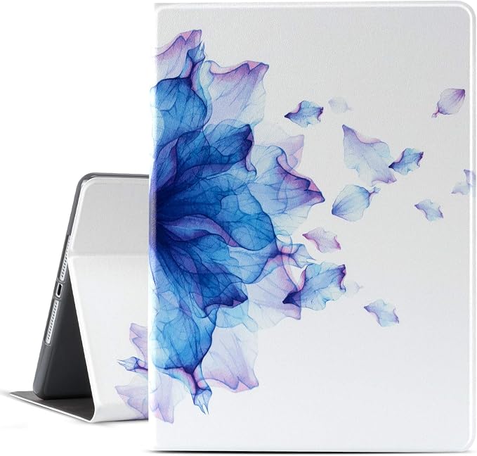 iPad Air 2 Case Gofupa 9.7 ipad 6th/ 5th Generation Cases Premium Leather Folio Case and Multiple Viewing Angles Stand for iPad Air 2/1(Blue Flowers)