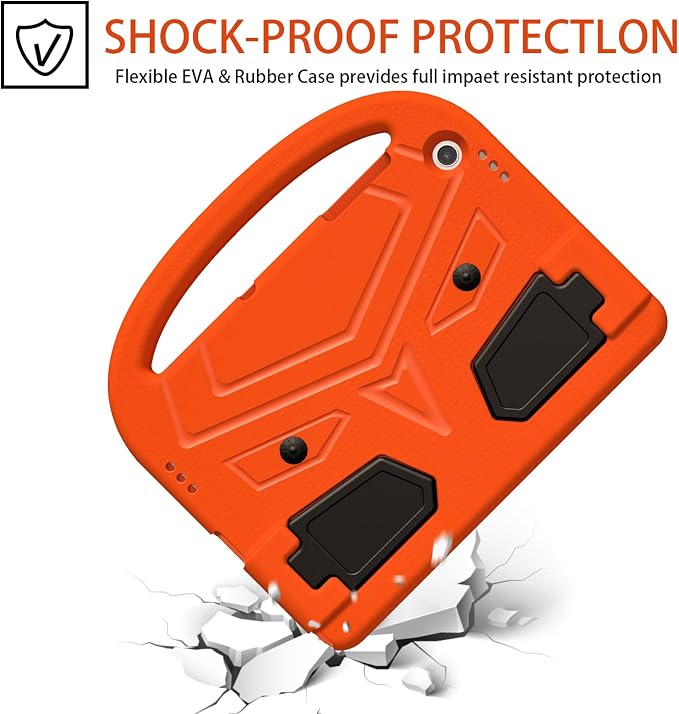 Galaxy Tab A9+ Case Kids Friendly EVA Rubber Stand Handle Grip Shockproof Protective Lightweight Cute Case Cover for Galaxy Tab A9 Plus 11 SM-X210 X215 X217 - Black