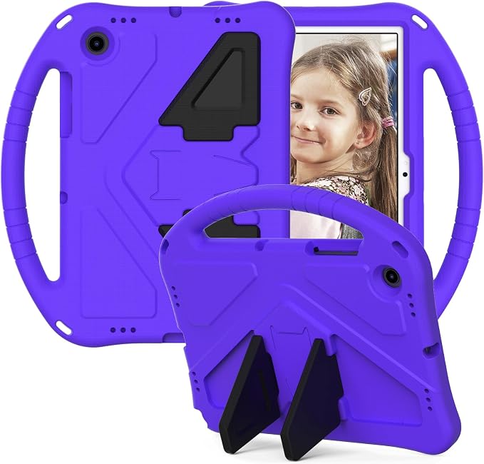 Galaxy Tab A9+ Case Kids Friendly EVA Rubber Stand Handle Grip Shockproof Protective Lightweight Cute Case Cover for Galaxy Tab A9 Plus 11 SM-X210 X215 X217 - Black