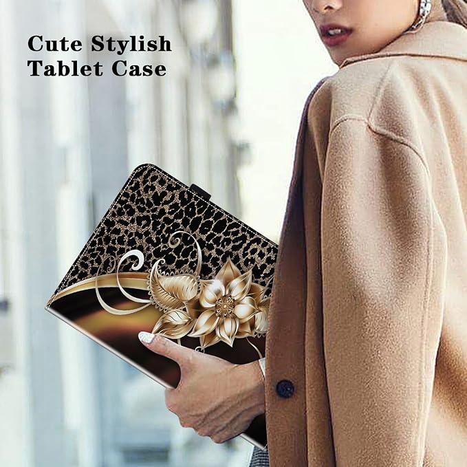 Case for Samsung Galaxy Tab A11 Plus/ A9 Plus 11 Inch PU Leather Tablet Cases Flip Folio Multi-Angle Viewing Stand Protective Cover with Card Slots - Brown Owl