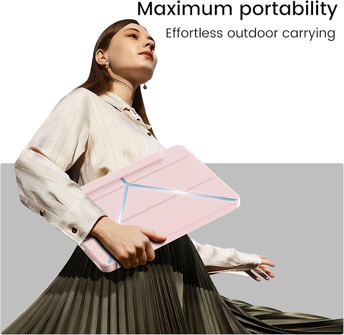 Clear Case for iPad A16 11th/10th Generation 2025/2022 Black | 360° Rotating Magnetic Detachable ipad a16 Case Clear with Pencil Holder Auto Wake/Sleep for ipad 11 inch a16 case