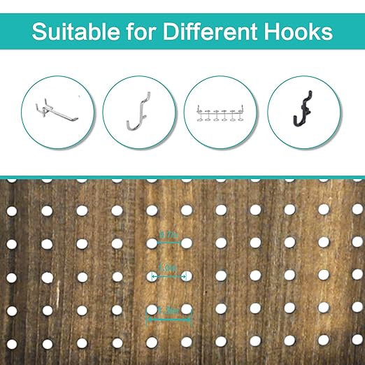 Babion 4 Panel Pegboard Display, Peg Board Room Divider Freestanding Folding Privacy Screens Pegboard Display Stand for Craft Shows (Brown)
