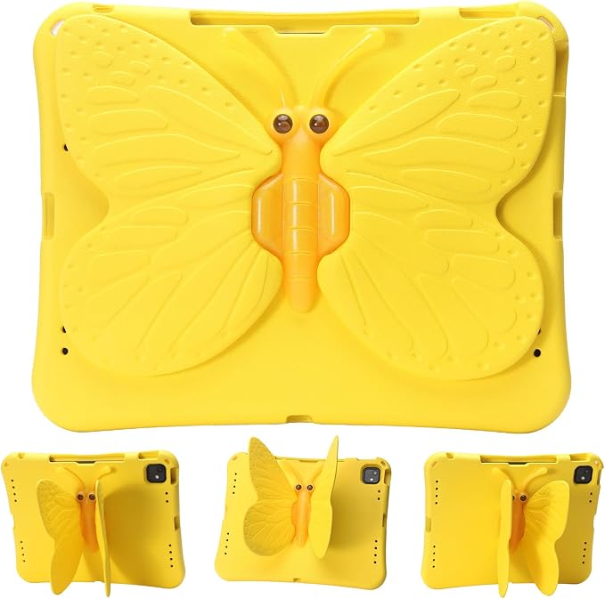 Kids Case for iPad Air 13 (2026/2025/2024) M4/M3/M2 &amp iPad Pro 13 2024 &amp iPad Pro 12.9 Cover 6th/5th/4th/3rd Gen (2022/2021/2020/2018) DIY Figures EVA Rubber Handle Stand Shockproof Bumper