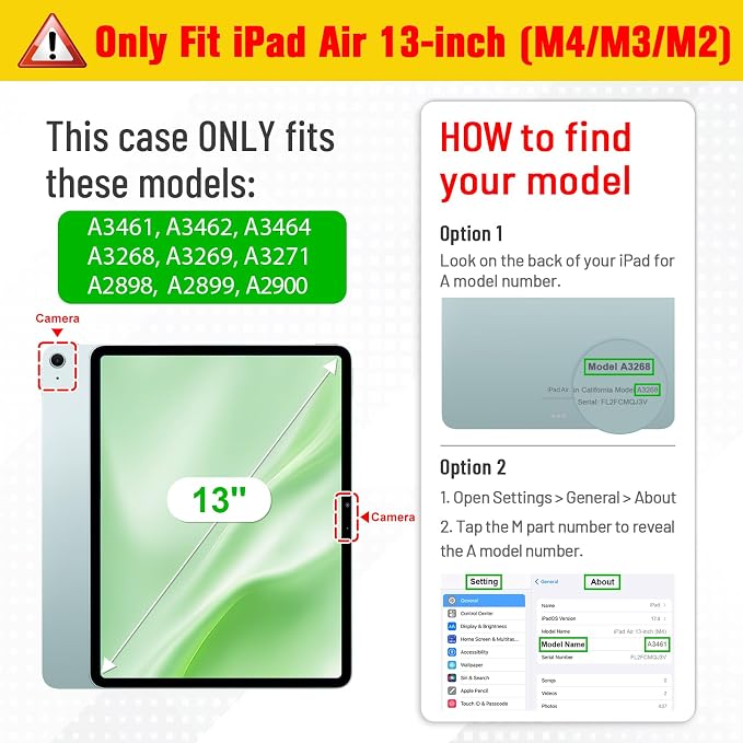 Fintie Slim Shockproof Case for iPad Air 13-inch M4/M3/M2 (2026/2025/2024) | Soft TPU Back Cover Drop protection Viewing &amp Typing Angles Pencil Holder Scratch-Resistant Composition Book