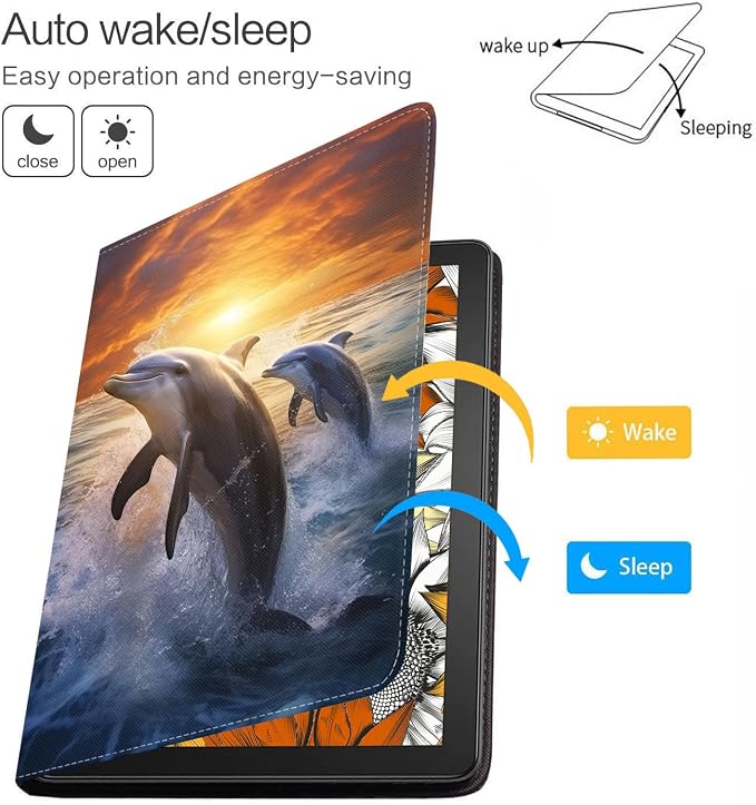 Case for Samsung Galaxy Tab A 8.0 2019 (SM-T290/T295/T297) Slim Lightweight PU Leather Stand Cover with Auto Wake/Sleep for Galaxy Tab A 8.0 Inch Abstract Watercolor Art Dogs