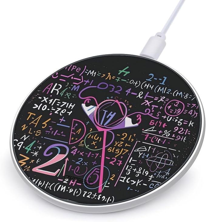 Math Formula Wireless Charger 10W Portable Fast Wireless Charging Pad Compatible with Phone Slim Charging Station Lightweight Charger Mat Charging Block for Travel Home Office