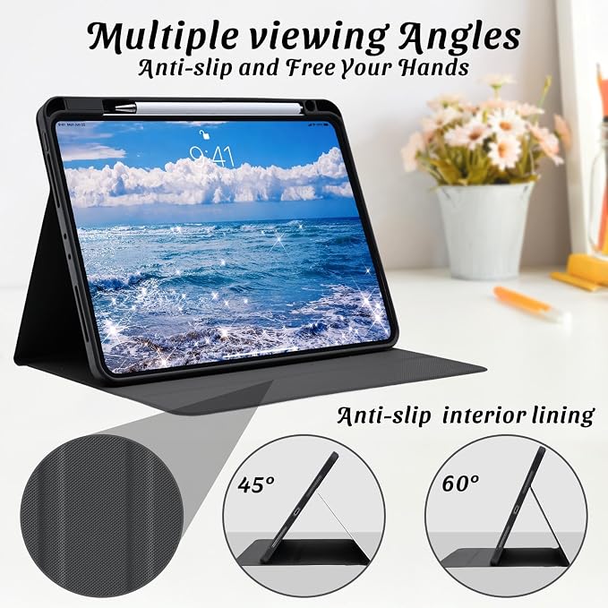 Cute Maple Bear Case for 10.2 iPad 2019/2020/2021(7th/8th/9th Gen) with Pencil Holder Auto Wake/Sleep Leather Soft TPU Back Cover for Women Girls