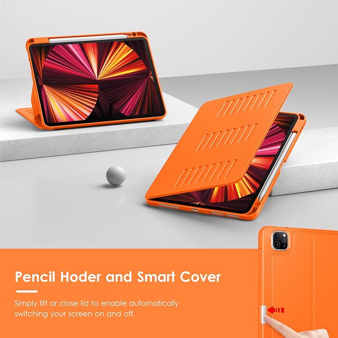 VIKESI Case for iPad Pro 11 inch (M5/M4) 2025/2024Multiple Angles Magnetic Stand CoverShockproof BackPencil Holderand Auto Sleep/WakeBlack