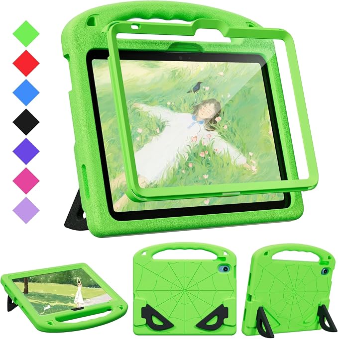 Kids Case for iPad 9th/8th/7th Gen. (10.2-inch 2021/2020/2019) | Shockproof Cover with Built-in Screen Protector and Stand Black