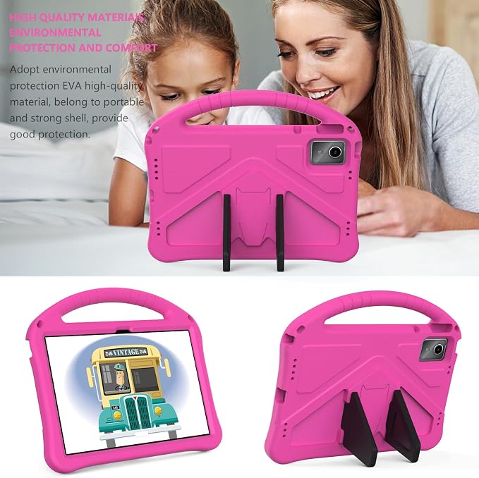 YRH for Moto Pad 2026 Case 11'' Kids EVA Shockproof Tablet Cover with Stand Handle Black