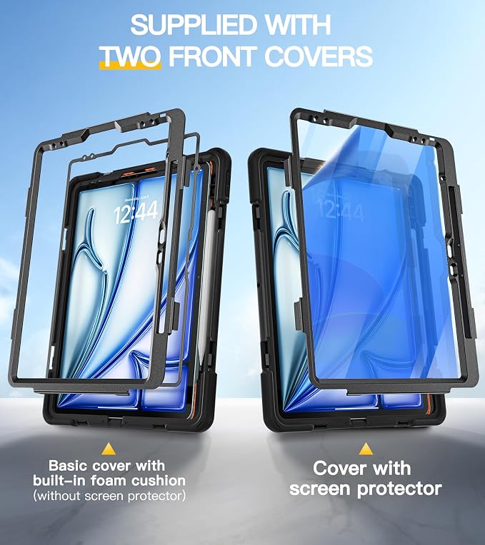 BRAECN Case for iPad Air 11 inch 2026(M4) 2025(M3) 2024(M2)iPad Pro 11 inch(4th/3rd/2nd/1st)&amp Air 10.9(5th/4th) Protective with Pencil Holder Screen Protector 360°Rotating Stand Handle Full Body