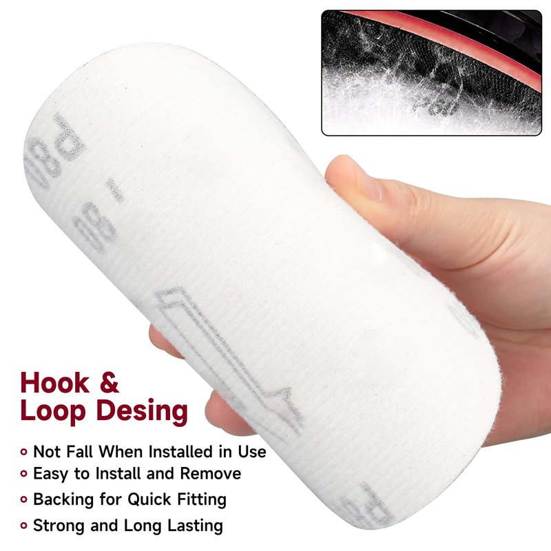 POTUINOM 5 Inch No Hole Sanding Disc 80 Grit,Hook and Loop Sand Paper for Random Orbital Sander 100 PCS