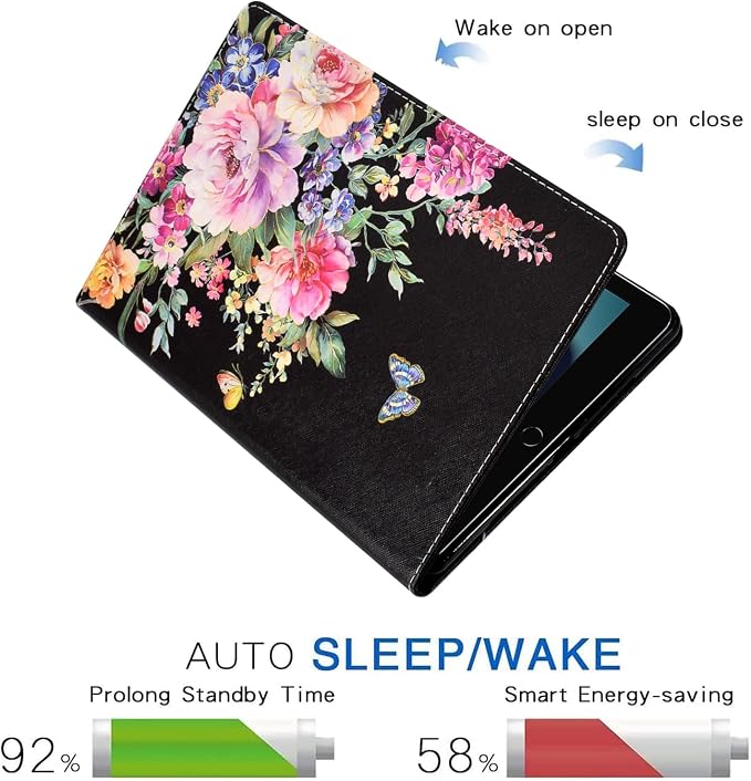 Case for iPad 9th/8th/7th Generation iPad 10.2 Case (2021/2020/2019 Model iPad 9/8/7 Case) PU Leather Folio Folding Stand Cover for iPad 10.2 inch Auto Wake/Sleep Hummingbird