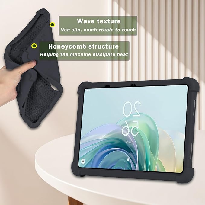 ATOOZ for TCL NXTPAPER 11/Tab 11 Gen 2 Tablet Case 11 inchBlack | Soft Silicone Shockproof Protective Cover Case for TCL Tab 11 Gen 2 Tablet with PC Stand
