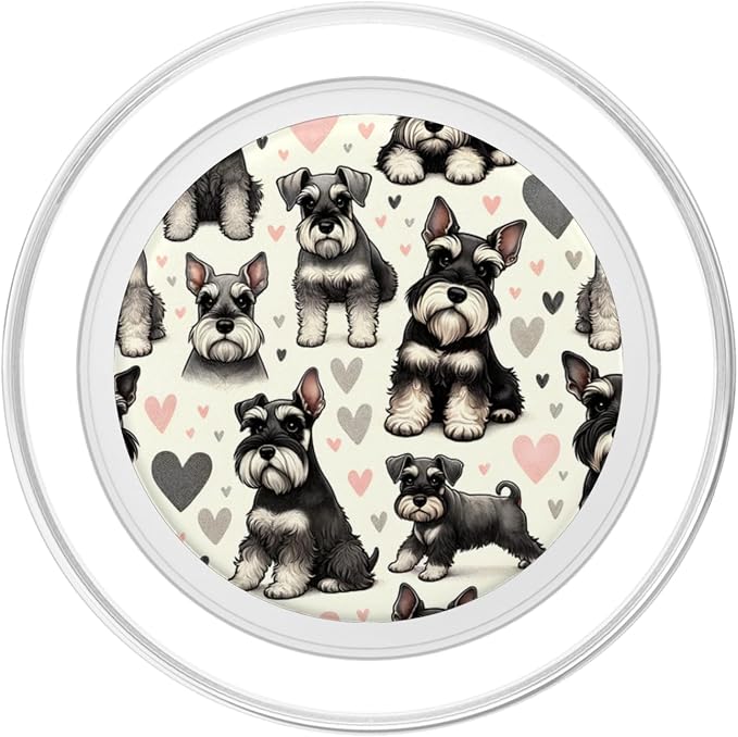 Beautiful Dogs Pattern Miniature Schnauzer Dog PopSockets PopGrip for MagSafe