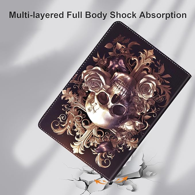 Case for iPad (A16) 11th Generation 11 Inch (2025) iPad 10th Generation 10.9 Inch (2022)，Slim Fit Foldable Standing Cover Case with Auto Sleep/Wake ，Moth Moon