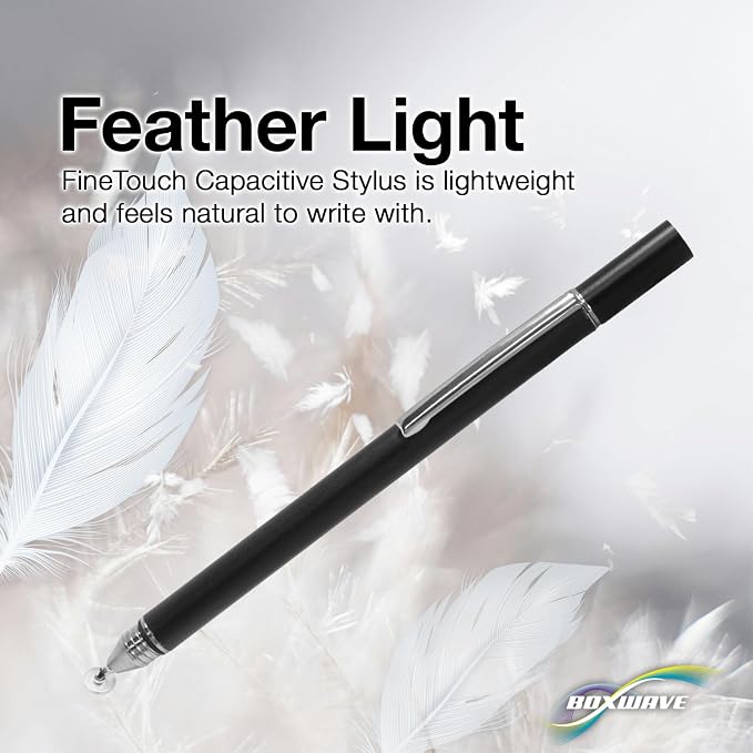 BoxWave Stylus Pen Compatible with HP EliteBook x360 830 G6 - FineTouch Capacitive Stylus Super Precise Stylus Pen - Jet Black