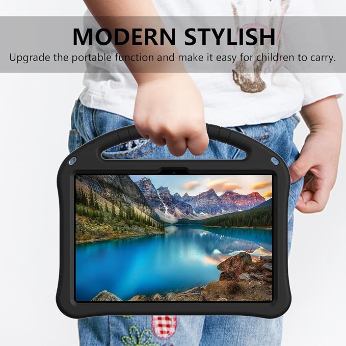 YRH Kids Case for Lenovo Idea Tab 11 inch Tablet 2025 Model TB336FU EVA Shockproof with Stand Handle Black