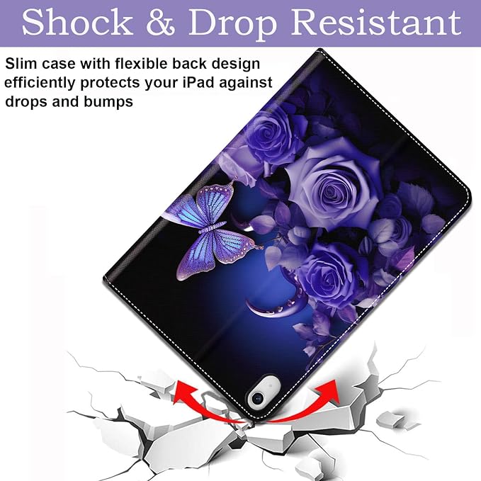 Case for iPad (A16) 11th Generation 11 Inch 2025 / iPad 10th Generation 10.9 Inch 2022 Ultra-Thin Multi-Angle Protective Cover with Auto Sleep/Wake A Dark Horse
