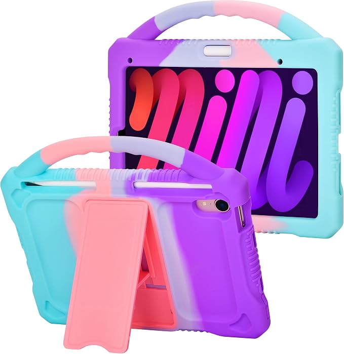Kids Case for iPad mini 6 2021/Mini 7 2024(A17 Pro)Shockproof Child Protective Cover for Mini 6th/7th Generation Case 8.3 inch (Multicolor)