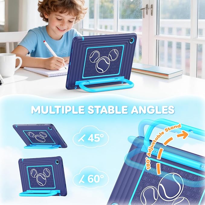 SEYMAC Case for Samsung Galaxy Tab A11+/A9+ Plus 11 for Kids Black | Heavy Duty Shockproof Built-in Screen Protector Rotating Stand Handle and Shoulder Strap