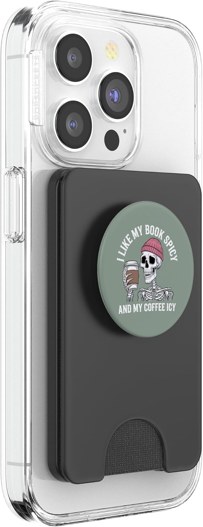 I Like My Book Spicy and My Coffee ICY Bookish Reading PopSockets PopGrip for MagSafe