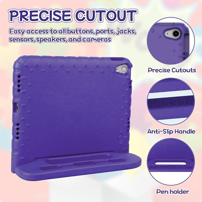 Case for iPad Pro 12.9 Case 2022/2021/2020/2018 with Pencil Holder &amp Hadle Stand Super Protection Kids Proof Cover for iPad Pro 12.9 inch 3rd/4th/5th/6th Generation Black