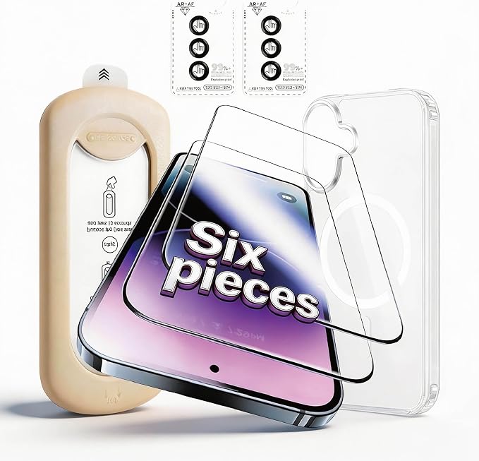 6 Pack Screen Protector Compatible for Samsung Galaxy S22 Half-Year Use Tempered Glass with 3 Pack Camera Lens Protector &amp Phone Case Easy Install Frame 9H Hardness Bubble Free HD Clear Ful
