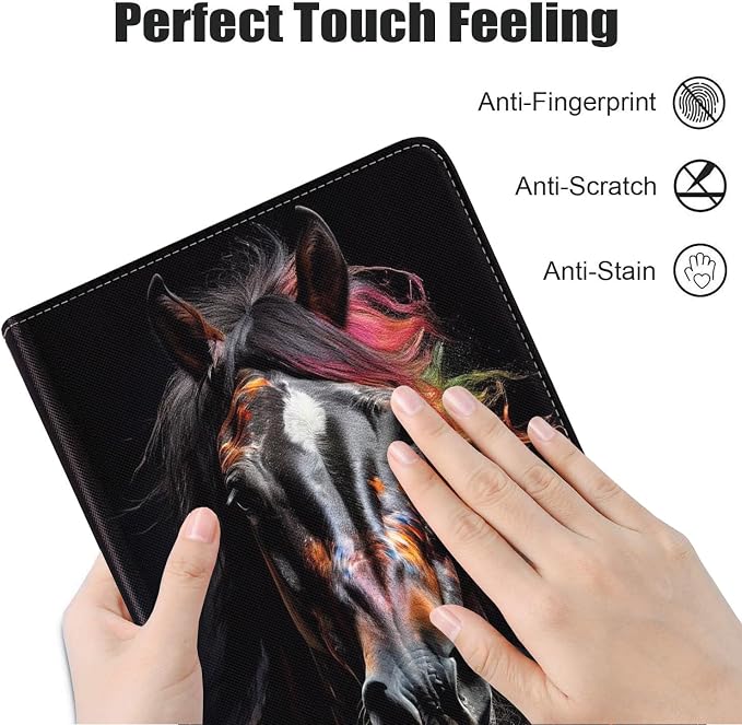 Case for Samsung Galaxy Tab A9 Plus 11 Inch 2023 Model (SM-X210/X216/X218) Premium PU Leather Stand Folio Cover with Auto Sleep/Wake Abstract Colorful Dog