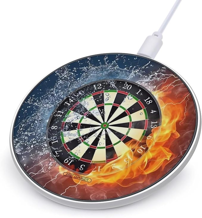 Dart Board Wireless Charger Portable Fast Charging Pad Lightweight Wireless Charging Pad 10W Slim Charging Station for Phone Charger Mat for Travel Home Office Desk