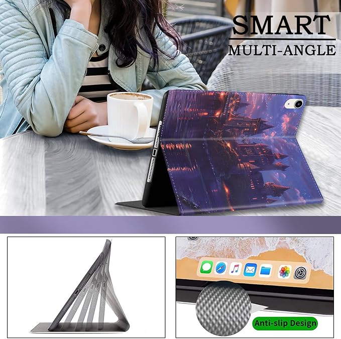 Case for iPad (A16) 11th Generation 11 Inch 2025 / iPad 10th Generation 10.9 Inch 2022 Ultra-Thin Multi-Angle Protective Cover with Auto Sleep/Wake A Dark Horse