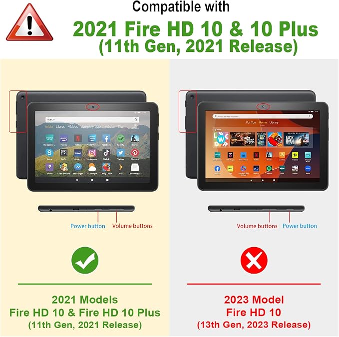 Fintie Shockproof Case for Fire HD 10 &amp 10 Plus 11th Gen 2021 Black | Tuatara Built-in Screen Protector &amp Kickstand Heavy Duty Rugged Full-Body Unibody Hybrid Cover Drops/Impacts/Dust Resis