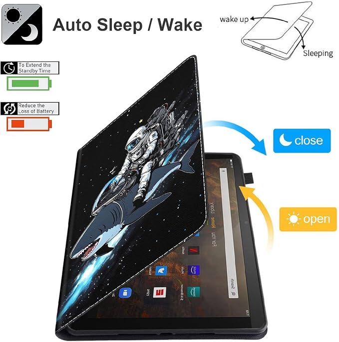 Case for Amazon Kindle Fire Max 11 Case (13th Gen 2023 Release) 11，Slim Fit Foldable Standing Cover Case with Auto Sleep/Wake for Fire 11 Max Tablet，Skull and Fire