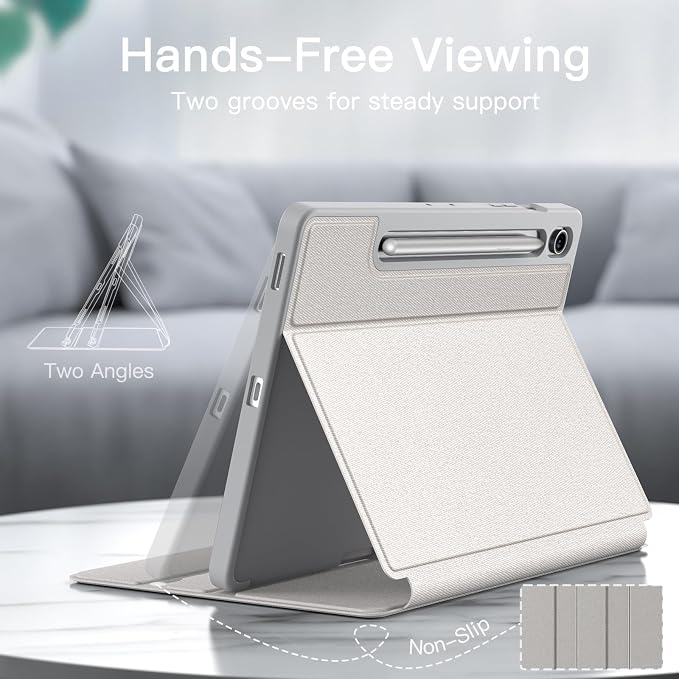 JETech Folio Case Cover for Samsung Galaxy Tab S10 FE Plus 13.1 Black | Multi-Angle Stand Cover S Pen Holder Slim Protective Cover Auto Wake/Sleep