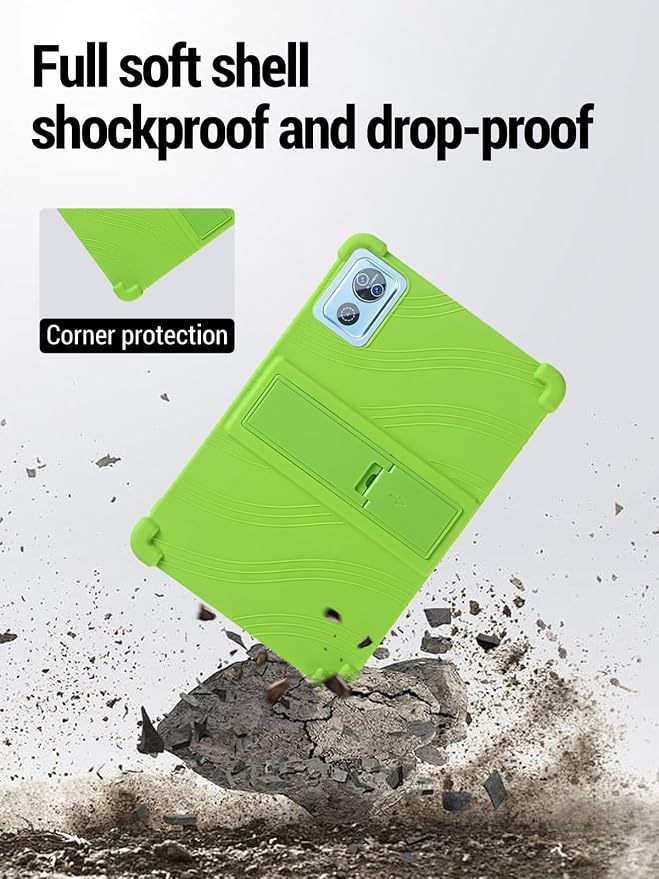 for DEERTiME E15 10 inch Android 15 Tablets Protective caseShockproof Lightweight Silicone Protective Cover with StandChild-Friendly ProtectionEasy to Clean DesignBlack