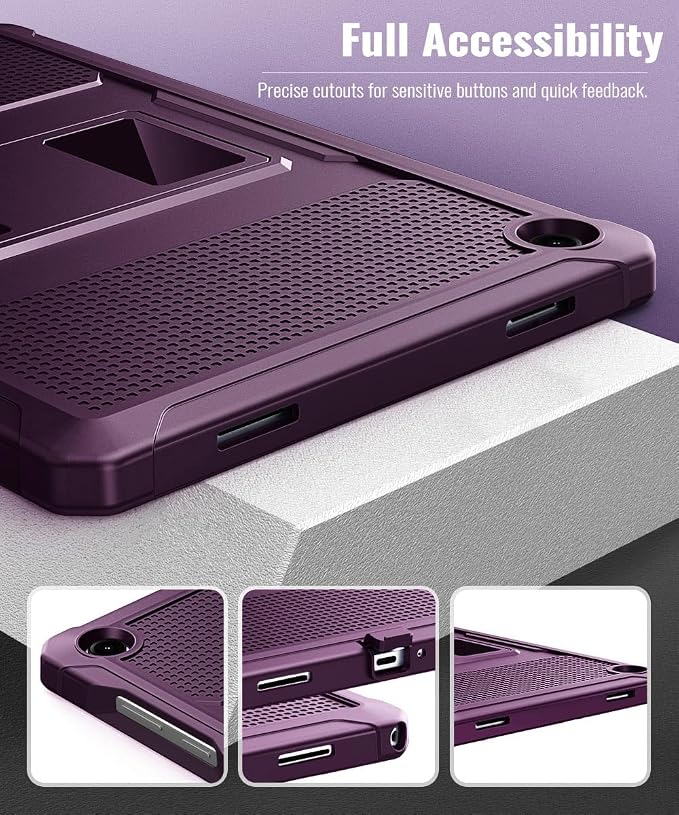 MoKo Shockproof Case Fit Samsung Galaxy Tab A11+ Plus/ A9+ 11 Inch | Full Body Rugged Stand Back Cover with Built-in Screen Protector for Galaxy Tab A11+/ A9+ Tablet Light Gray