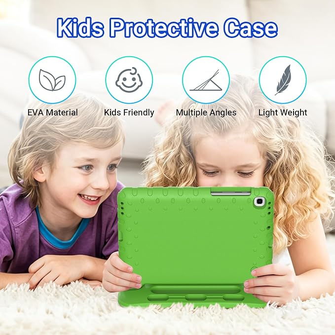 Kids Case for Samsung Galaxy Tab S6 Lite 10.4 Inch with S Pen Holder Black | Fits 2024/2020/2022 Released Shockproof EVA Lightweight Foldable Handle Stand Washable Kids-Friendly