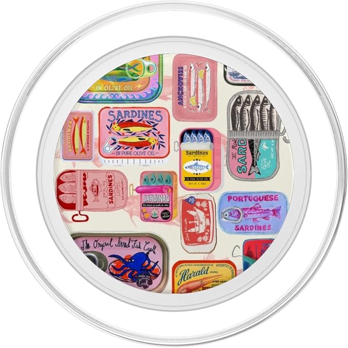 Retro Sardine Tin Canned Fish European Summer Scrapbook PopSockets Adhesive PopGrip