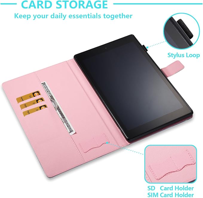 All-New Fire HD 10 2017 Case MonsDirect Slim Leather Kickstand Cover Case with Auto Wake Sleep for All-New Fire HD 10 Tablet 10.1 Inch (7th Generation 2017 Release)01 Never Stop Dreaming