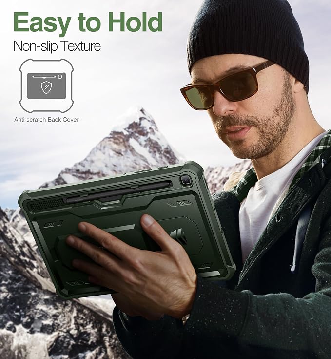 Dexnor Case for Samsung Galaxy Tab S6 Lite 10.4 Inch 2024/2022/2020 [Built in Screen Protector &amp Kickstand] with Pen Holder Heavy Duty Shockproof Full Body Protective Cover for Tab S6 Lite (Black