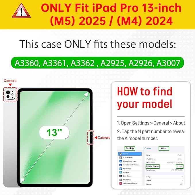 Fintie Slim Clear Case for iPad Pro 13-inch (M5) 2025 / (M4) 2024 | Slim Hybrid Shockproof Hard PC Back Cover Pencil Holder Viewing &amp Typing Angles Auto Sleep/Wake Black