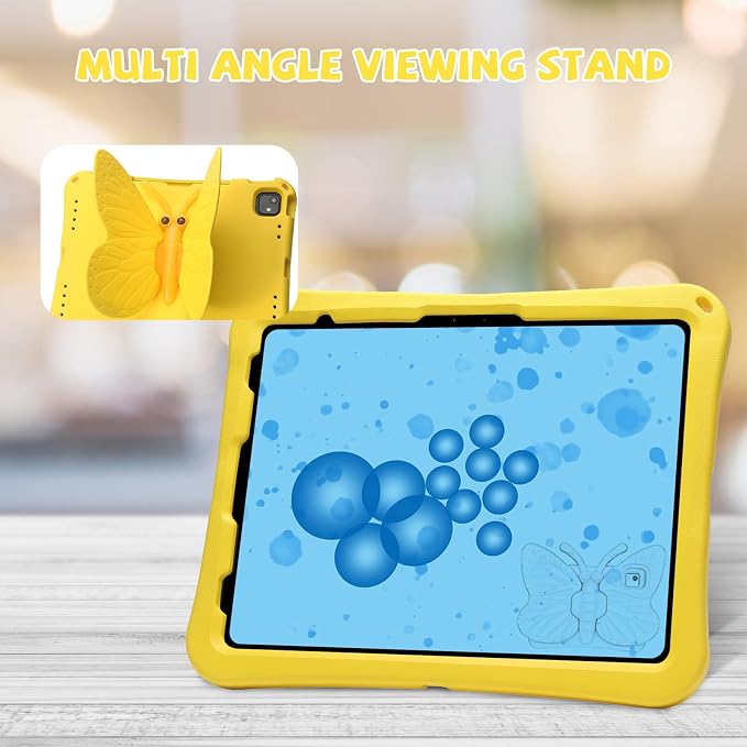 Kids Case for iPad Air 13 (2026/2025/2024) M4/M3/M2 &amp iPad Pro 13 2024 &amp iPad Pro 12.9 Cover 6th/5th/4th/3rd Gen (2022/2021/2020/2018) DIY Figures EVA Rubber Handle Stand Shockproof Bumper