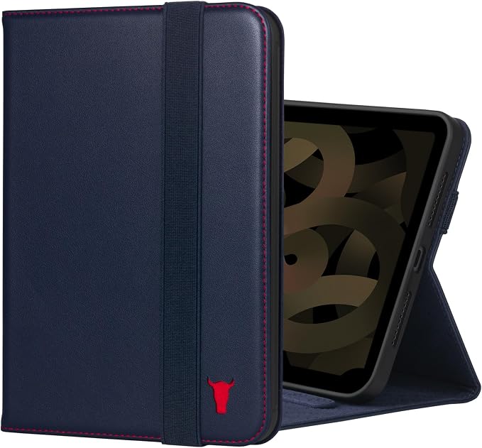 TORRO Case Compatible with iPad mini 7/6 – Genuine Leather iPad mini 7th / 6th Generation (2024/2021) Cover with Stand Function Apple Pencil Connectivity and Wake Sleep Function (Black)